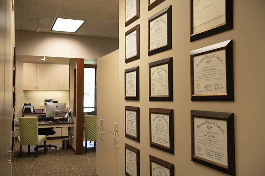 Certificates on Wall